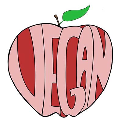 Vegan apple design Water Transfer Temporary Tattoo(fake Tattoo) Stickers NO.10904